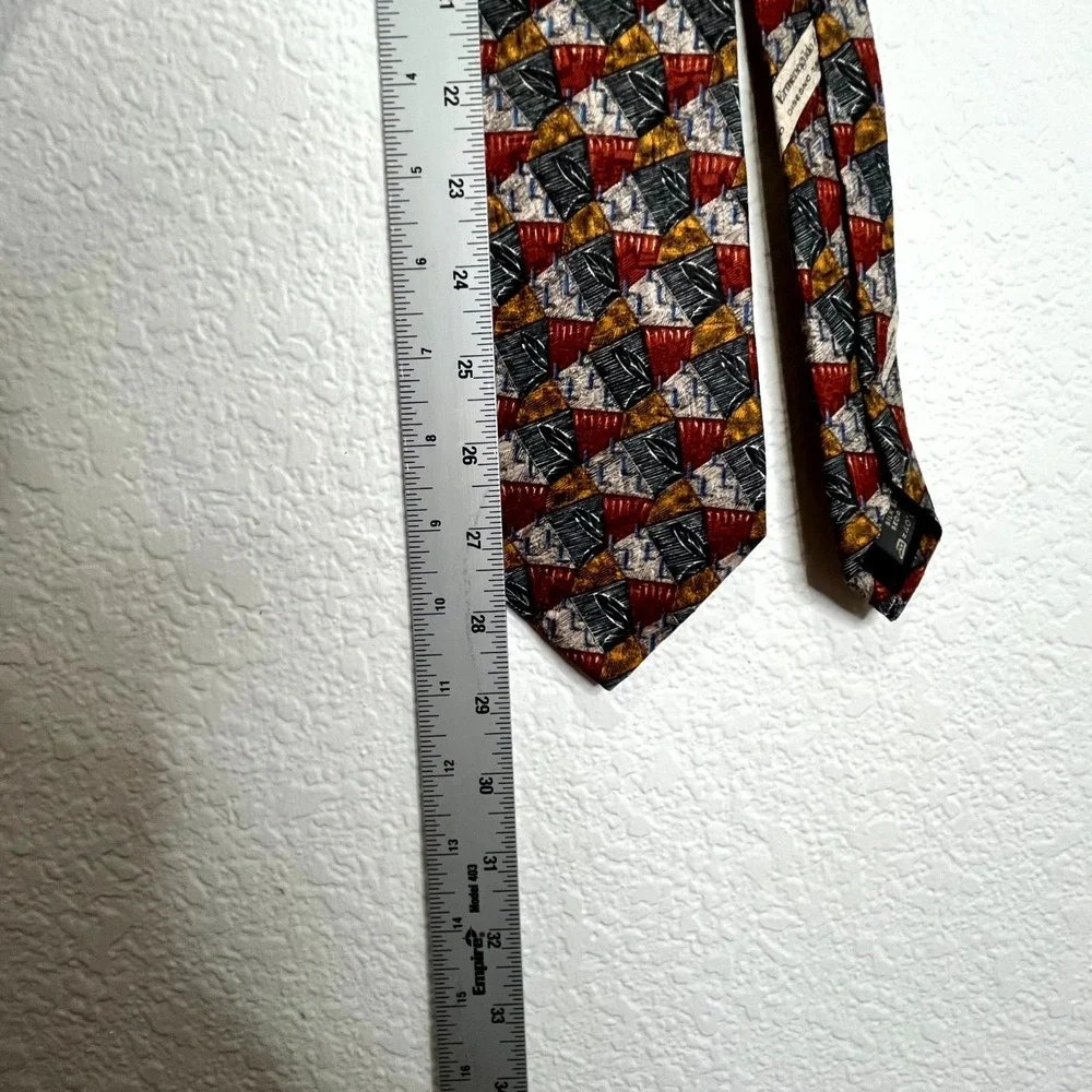 Ermenegildo Zegna Necktie Mens One Size Multicolor Printed Silk‎ Designer Formal